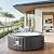 Inflatable Hot Tub 2-4 Person 110 Air Jets, Portable Blow Up Hottub with Cover, Built in Heater Pump, Round Outdoor Spa, Cup Holder, 2 Filters, Black