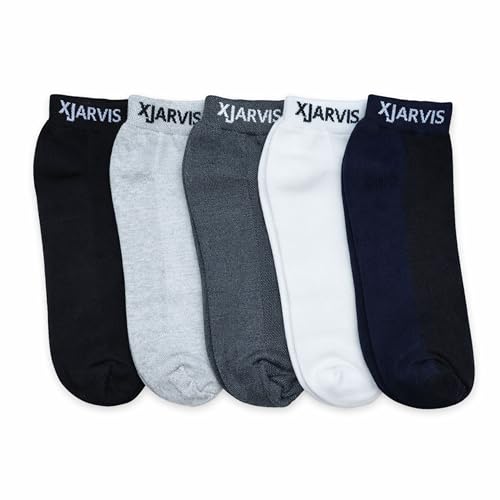 Image of XJARVIS Ankle Socks for Men & Women (Unisex) Bamboo Cotton Blend | Breathable Soft & Stretchable Everyday Socks for Sports, Office & Casual Wear - Free Size - Multicolour