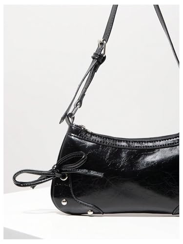 OYOANGLE Women's Bowknot Leather Square Underarm Bag Small Coquette Aesthetic Bags Y2K Shoulder Bags4