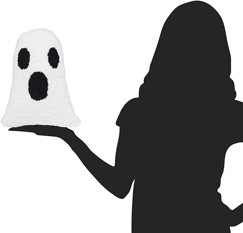 Miniatura 6 de C&F Home Almohada pequeña de 10 x 8 pulgadas con forma de fantasma de Halloween para otoño, linda y espeluznante para sofá, silla, decoración