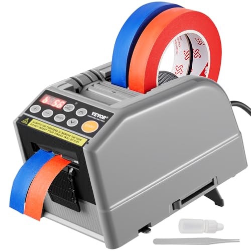 VEVOR Dispensador Automático de Cinta Cortador de Cinta Eléctrico de 25 W Máquina Cortadora de Cinta Ancho de Cinta 6-60 mm Longitud de Cinta 5-999 mm para Industrias, Oficinas, Hogares, Tiendas