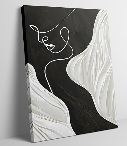 Abstract Female Line Canvas Wall Art Modern Abstract Figure Graphic Wall Decor Picture 3d Texture...