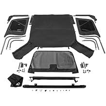 Rugged Ridge Black Diamond Soft Top - Fits 19972006 Jeep Wrangler TJ with Full Steel Doors - Durable Soft Top with Heat-Sealed Seams & Marine-Grade, Self-Correcting Zippers
