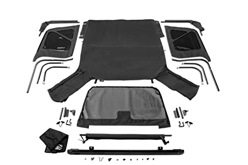 Rugged Ridge Black Diamond Soft Top - Fits 19972006 Jeep Wrangler TJ with Full Steel Doors - Durable Soft Top with Heat-Sealed Seams & Marine-Grade Self-Correcting Zippers