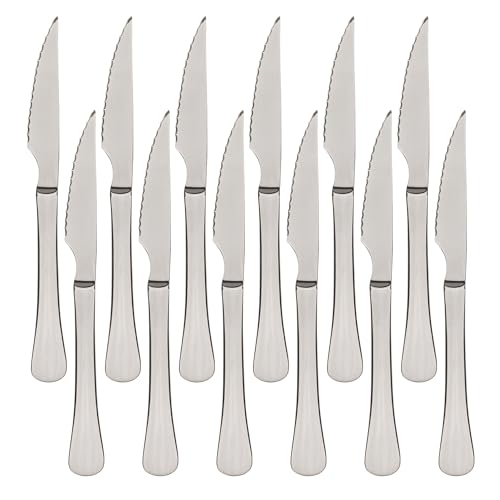 Set 12 cuchillos chuleteros de H.23cm color plata MUNICH Bergner
