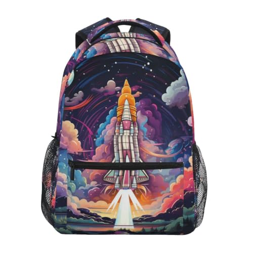 Fusée spatiale rêveuse sac à dos école pour inspirer l'avenir des ados et enfants passionnés