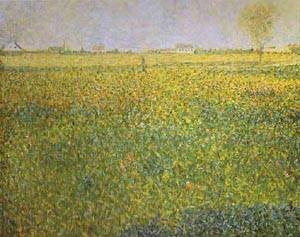 Peinture à l'huile Seurat Saint Denis tableau impressionniste 12x16