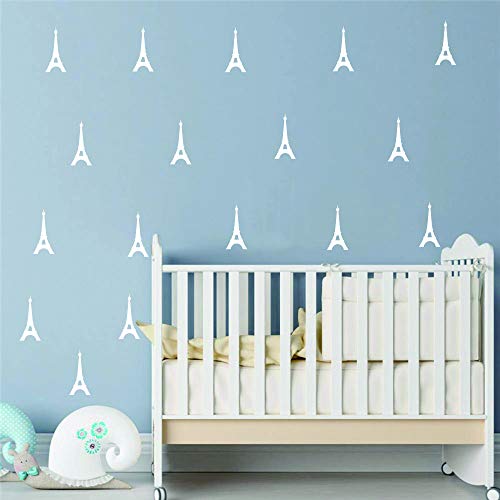 40 vinilos decorativos Torre Eiffel para pared blanco miniatura 4