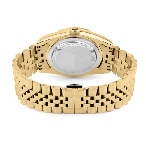 Image of Ajanta Quartz Monaco Men's Analog Watch|| Stainless Steel Bracelet Strap | Day & Date Display | Water Resistant | Fashion Wrist Watch for Men