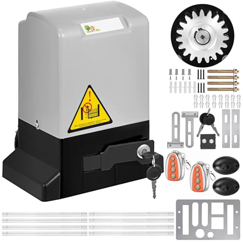 Furvveerr Puerta Corredera para Garaje Eléctrico,600 kg,370 W,Puerta Automática para Operadores,Kit de Abrepuertas para Garaje Resistente con Accesorios