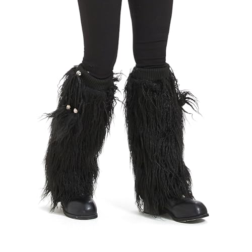 Image of Fur Leg Warmers Furry Faux Fur Winter Leggings Boot Cuffs Toppers for Women