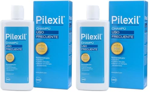 PILEXIL CHAMPU - Champú 300ml, Uso Diario, Suavidad e Hidratación para el Cabello, Pantanol y Miel, Protege el Pelo (Paquete de 2)
