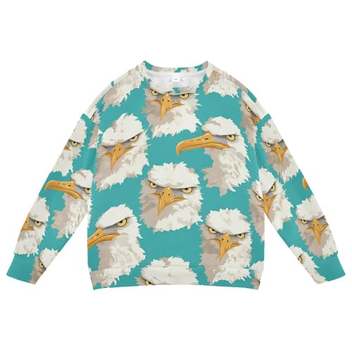 JUNZAN Cartoon Albatross Face Green Big Girls Hoodie Sweatshirt Long Sleeve Outerwear for Kids Party 4T