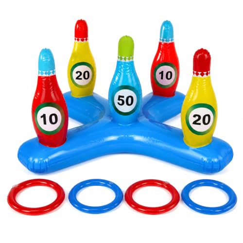 QingWing Juguete de Inflables Piscina, Juego Inflable Lanzar Cuatro Anillos QingWing Juguete de Inflables Piscina, Juego Inflable Lanzar Cuatro Anillos