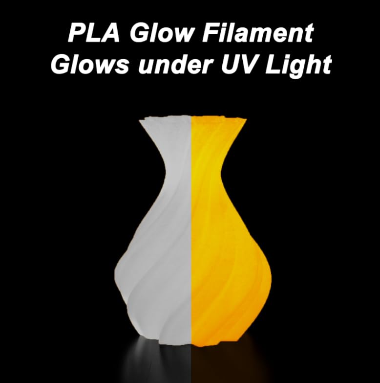 Image of Glow Yellow PLA Filament, 3D Printer Filament 1.75mm, 1KG | Glow in the Dark Yellow PLA Filament Offers High-brightness Luminescent Effects and Superior Toughness