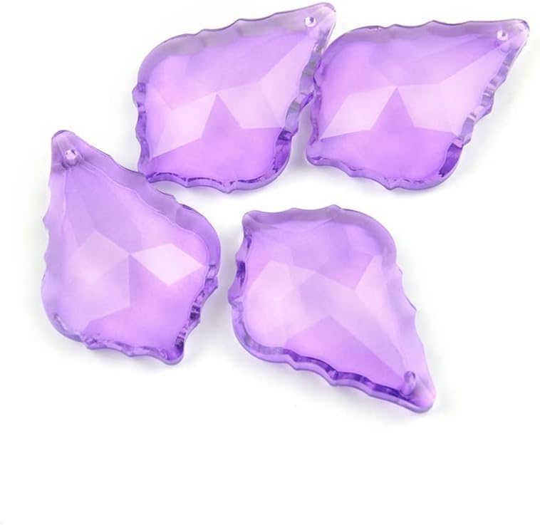 Chandelier Crystal Prisms Pendants Crystal Maple Leaf Glass Lighting Chandelier Pendants Prism Parts Chandelier Crystal Prisms Pendants (Color : 100pcs, Size : 63mm)
