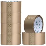 NUOOO 6 Rollen Paketklebeband Klebeband Packband Verpackungsband Kartonband 48MM x 30M Braun...