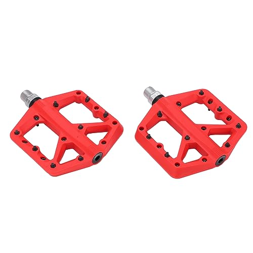 Bike Pedal Anti Slip Nylon Fiber Bicycle Platform Flat Pedals Durable Lightweight Non Skid for Mountain Road City Bikes Black Red 1 Pair2