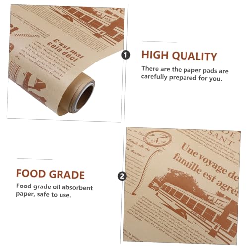 DECORNIJIA 2ロール 食品級シリコーン加工耐油紙 巻 キッチン用吸油パッド お菓子 パン 揚げ物の油吸収 ベーキング補助紙