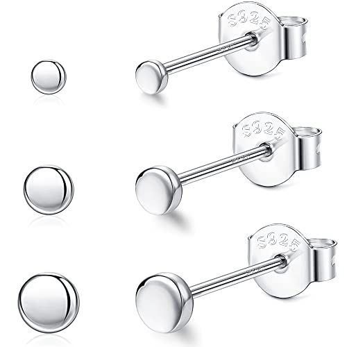 JeweBella 3PCS Ohrringe Silber 925 Damen Klein Runde Knorpel Tragus...