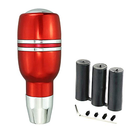 Abfer Automatic Shifter Knob Button Car Stick Shift Lever Head Replacement Aluminum Alloy Gear Shifting Fit For Most Auto Transmission Vehicle (Red) #TOP6