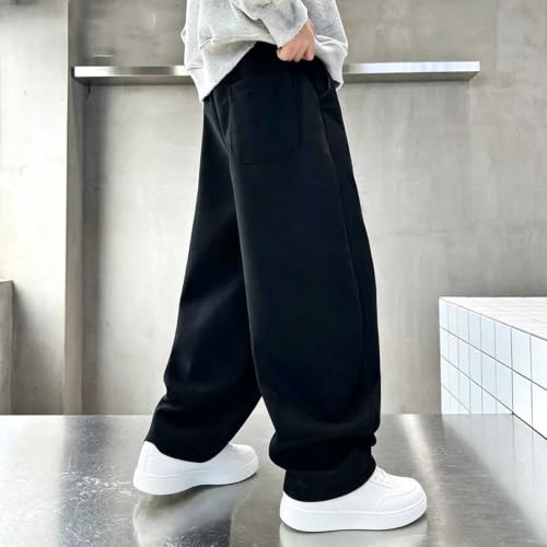 Boys Wide Leg Sweatpants Casual Baggy Elastic Waist School Jogger Pants - image 5