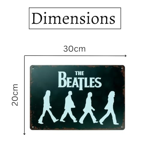 Image of Eazywagon Decorative Retro Metal Signs Wall Plate - 12x8 Inch (Beetle Walk) | Weatherproof Vintage Metal Sign Plate for Cafe, Home, Bar, Garage | Decorative Wall Hanging Sign Board