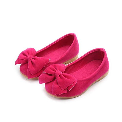 Toddler Girls Bowknot Dress Shoes Cute Solid Ballerina Flat Wedding Dance Party Princess School Mary Jane Shoes2