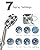 BOWGER Shower Head with Handheld High Pressure Multi-Function 7 modes, Built-in Power Wash to Clear Tub, Tile & Pets, 5” High Flow Hand Held Rain Showerhead with Extra Long Hose and Adjustable Bracket