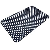 Comfort antiscivolo per l'uso quotidiano: progettato per la praticità quotidiana, il retro antiscivolo mantiene il tappeto saldamente in posizione. Sia che tu lo usi come tappeto da cucina a pois bianco su blu navy-01 antiscivolo lavabile o lavabile tappeto da bagno, è costruito per la sicurezza e il comfort in famiglie occupate