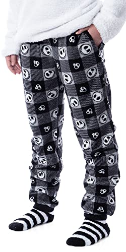 Disney The Nightmare Before Christmas Adult Jack Skellington 3 Piece Minky Pants, FlecePullover, and Socks Pajama Set4