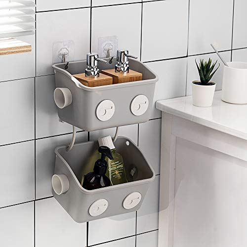 6 Pieces Bath Toy Storage Organizer Basket, Bath Toy Holder，Bath Tub Toy Holder，Colorful Robot Modeling Wall Mounted Kids Hanging Shower Caddy With Hooks For Shampoo，For Bathtub Toys, Kids Bathroom #TOP5