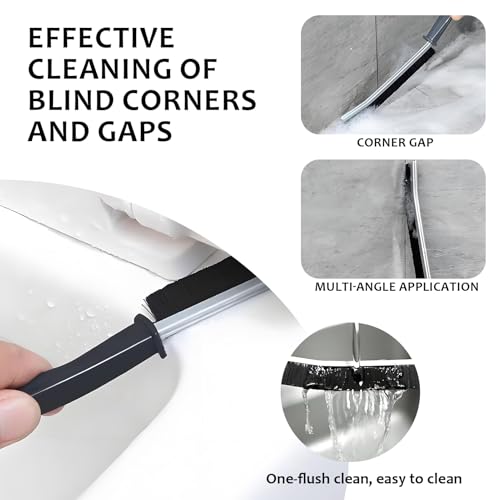 Hartborsten Eckenreinigungsbürste, Premium Spaltreinigungsbürste Fugenbürste Bad, Reinigungsbürste für Tiefenreinigung von Toilette, Fliesenböden Küche Badezimmer, Waschbecken (3 Stücke, Schwarz)