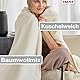 Ibena Porto Decke 150x200 cm – Baumwollmix weich, warm & waschbar, Kuscheldecke weiß einfarbig