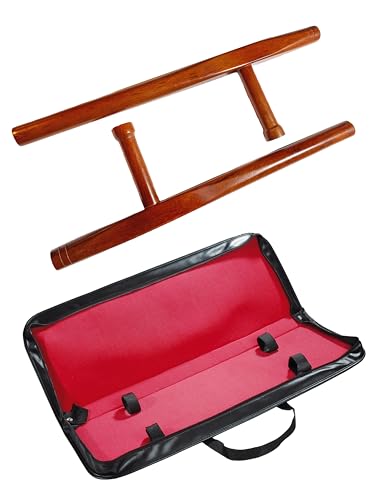 TEKKA BUDO Set Tonfa Roteiche mit Waffentasche - 51 cm (Paar) Runde Form - Kobudo Kampfsport Training