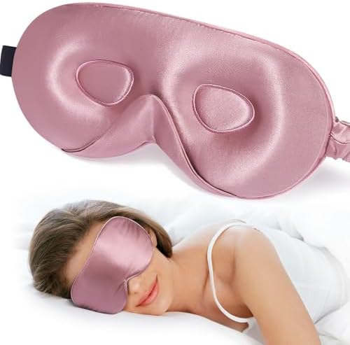 LitBear 100% 22 Momme Mulberry Silk Sleep Mask - 3D Contoured Eye...