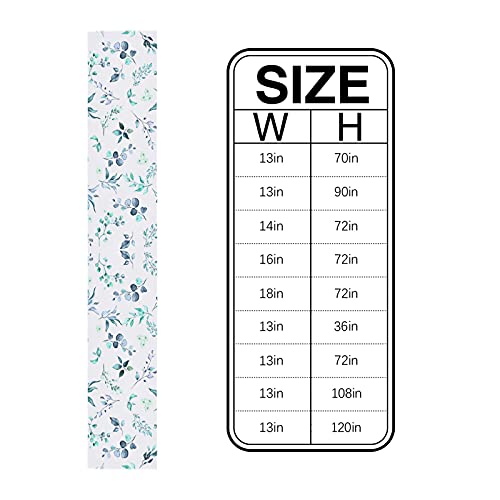 Turquoise Flower Leaves Table Runners 36 Inches Long, Vintage Floral Leaves Teal Watercolor Table Runner Dresser Scarf Decor For Dining Coffee Table,Farmhouse Tablerunner For Wedding Holiday Party #TOP5