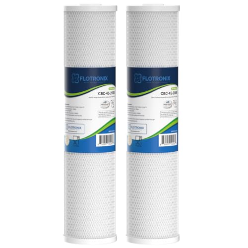 Image of Flotronix Carbon Water Filter Replacement - 5 Micron Filter 20 x 4.5 inch - Whole House CTO Carbon Block Water Filter Cartridge Compatible with FC25B, EPM-20BB, CB-BB-20, 155783-43, 2 Pack