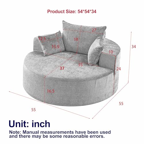 Sillón Chenille Redondo Beige Plegable miniatura 2