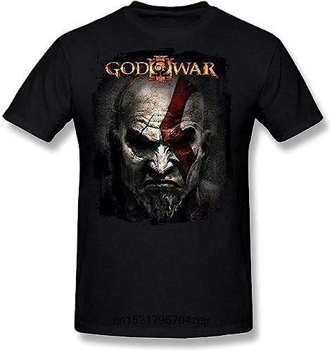JC KOO Men T Shirt Kratos God War Artwork T Shirt Black Funny t-Shirt Novelty Tshirt S