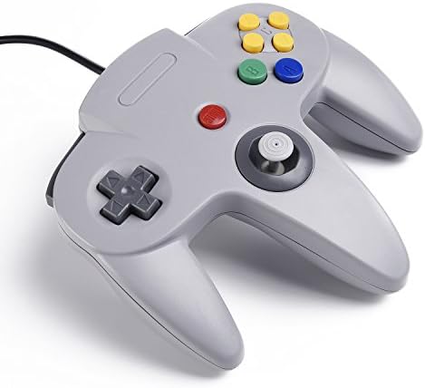 SAFFUN Classic N64 Controller, N64 Wired USB PC Game pad Joystick, N64 Bit USB Wired Game Stick Joy pad Controller for Windows PC MAC Linux Raspberry Pi 3 Sega Genesis Higan (Grey)