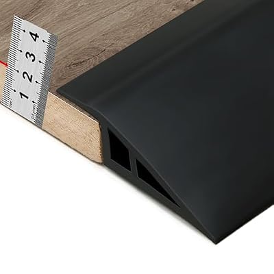 BNELL Carpet & Floor Edging Trim Strip,Self Adhesive-PVC Floor Transition Strip,Threshold Transitions Suitable for Threshold Height Less Than 20mm (6.56FT_Black)