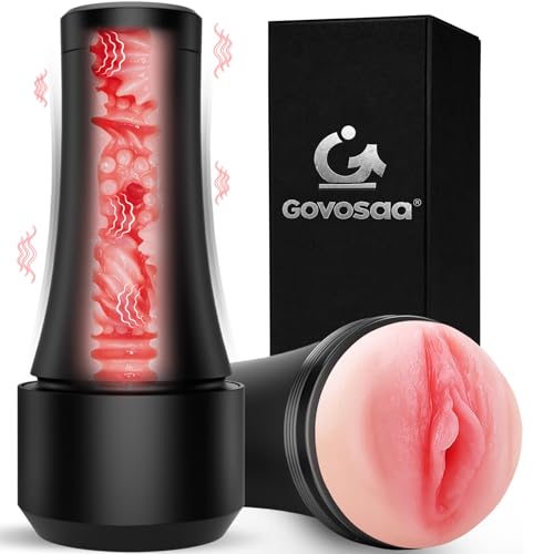 Vibrating Masturbator Male Sex Toys 10 Modes Pocket Pussy 8.3 Extended Realistic Channel for Tight Full Wrap Stimulation Dustproof & Detachable Mens Sex Toy for Men Male Masterubaters Fleshliglt