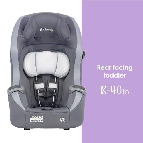 Image of Baby Trend Trooper Slim 3-in-1 Convertible Car Seat, Dash Grey - Slim Fit, 3-in-1 Growth Modes, Lightweight Design, Adjustable Comfort Padding