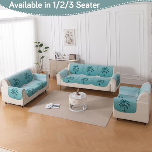 Image of HOKIPO HeavenHue Sofa Cover 2 Seater for Seat & Back, Island Breeze