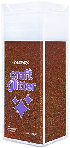 Hemway Glitter Shaker Bronze Brown Holographic 130g Microfine, Craft Glitter Shaker for Resin & Epoxy Crafts