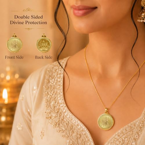 Image of DIVINITI 24K Gold Plated Double-Sided Religious Pendant with Premium Gift Box, Spiritual Locket for Men & Women, Devotional Jewellery for Gifting & Everyday Wear