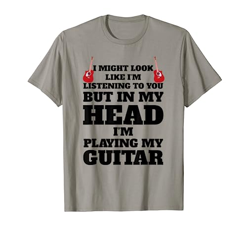 Funny Guitar Player In My Head I'm Playing My Guitar Gag Camiseta