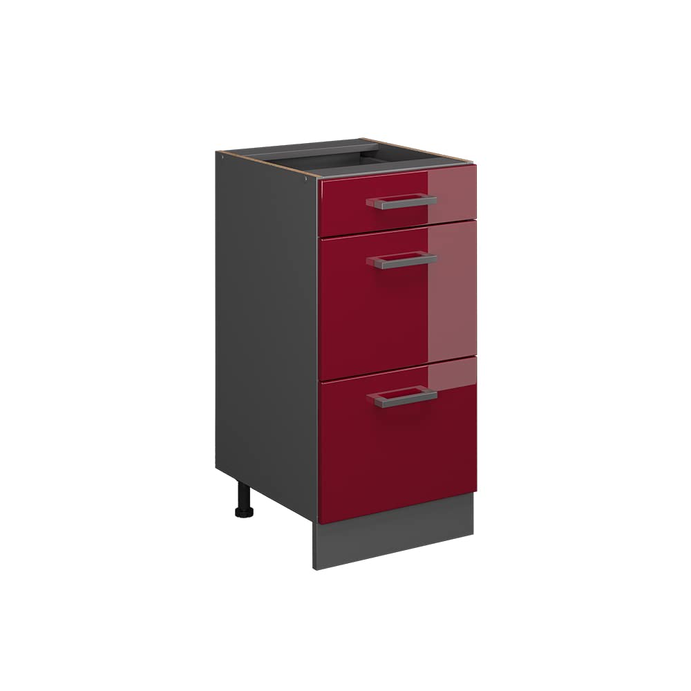 Vicco Kitchen base cabinet Raul, Red high gloss, 40 cm