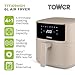 Tower T17169MSH Vortx Air Fryer with Digital Control Panel, 8 Pre-Set Cooking Functions, 1700W, 6L, Latte